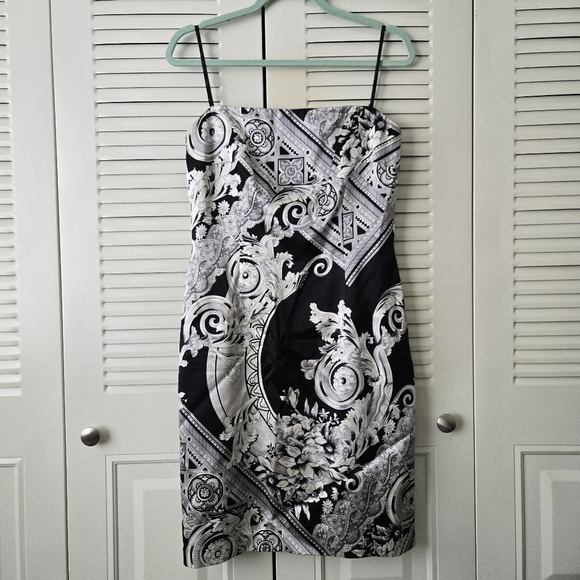 David Meister Y2K Silk Spaghetti Strap Paisley Bling Sheath Dress Size 8 #061 - Picture 1 of 9